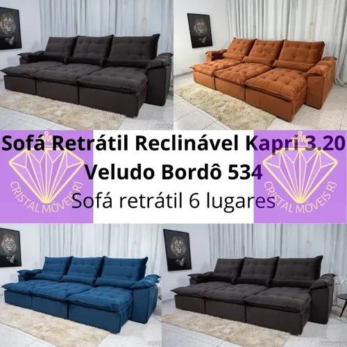 Sofá Retrátil Reclinável 3.20m RF