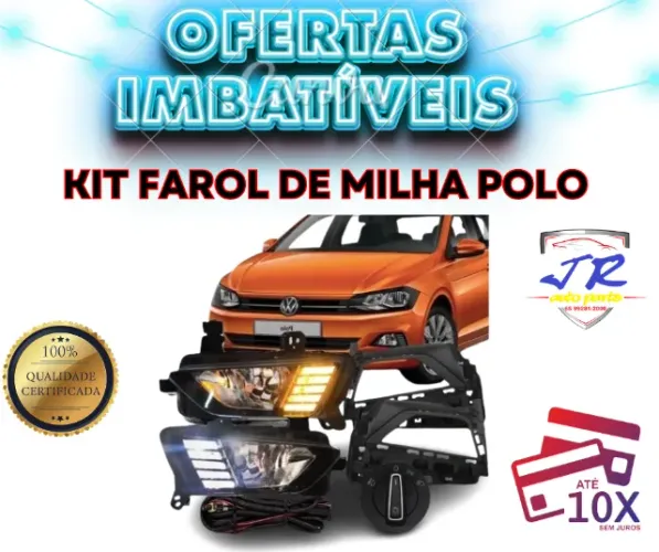 Kit Farol Milha Polo 2017 2018 2019 2020 2021 Auxiliar Neblina