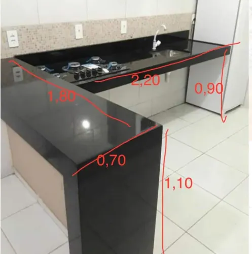 Pia de cozinha em granito preto são Gabriel.