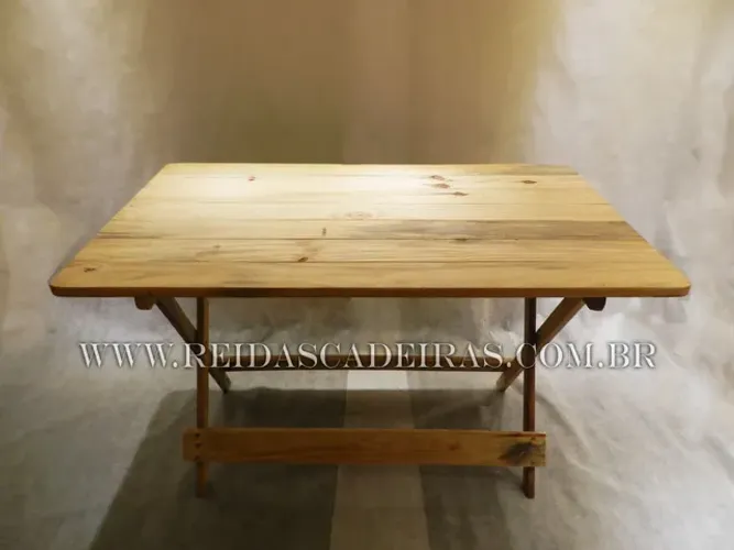Mesa 120× 70cm dobrável natural