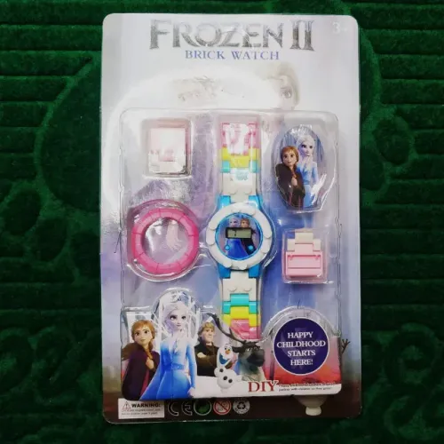 Relogio Digital Infantil Regulavel P/ Montar Brick Watch Frozen