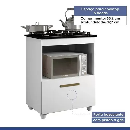Balcão cooktop 5 bocas - Montagem Gratis