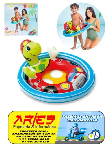 bóia baby bote minha primeira bóia modelo tartaruga intex