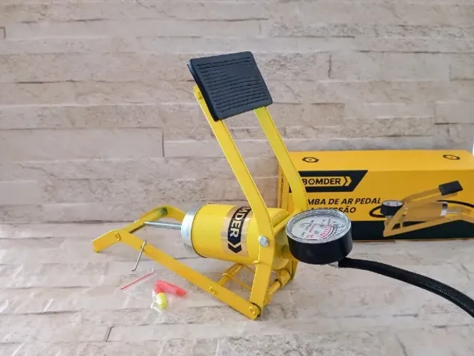 Bomba de Ar Com Pedal Para Encher Pneu, Bicicleta, Bike e Bola