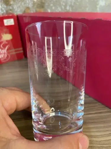 Conjunto Copos de Cristal Francês com Gravura | D?Arque France | Antiguidades
