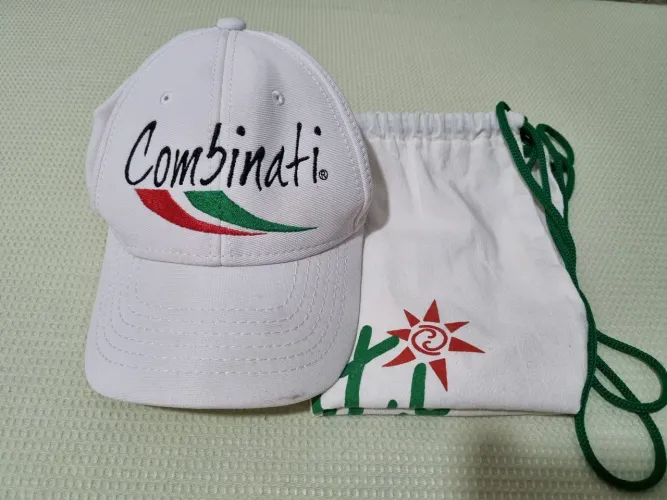 Kit praia boné com mochila de algodão 
