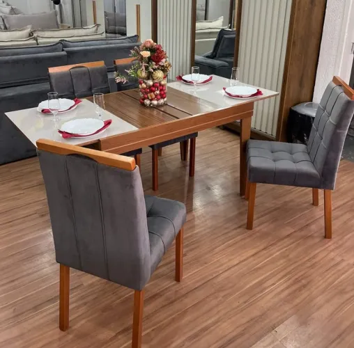 Mesa de Jantar Retangular de Madeira EXTENSIVA 