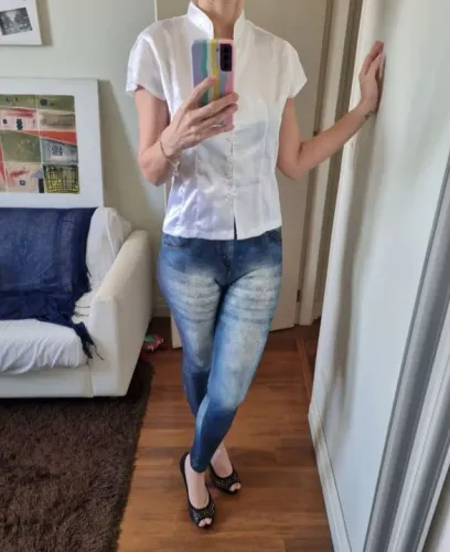 camisa de cetim nova, p, nunca usada, lhode