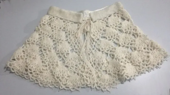 Chale de lã em crochê