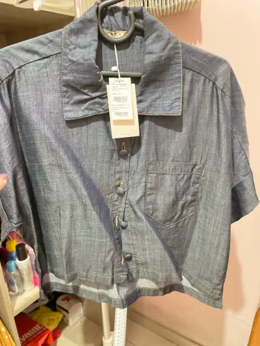 Blusa Cropped jeans nova