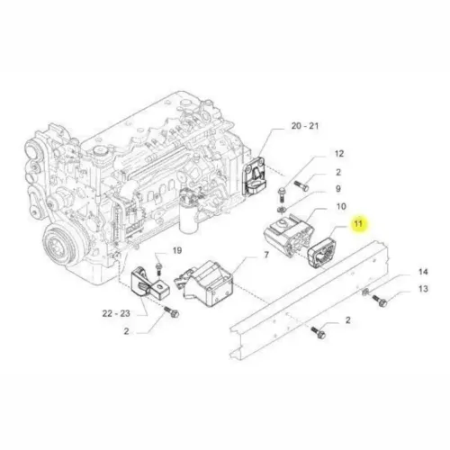 Placa Suporte Coxim Traseiro Motor Tector C/ Detalhe
