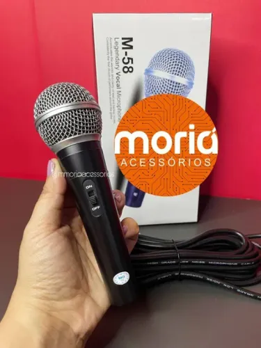 Microfone com fio cabo 3m Profissional 