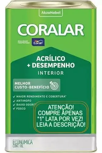 Tinta Acrílica Coralar Interior 18L branco neve