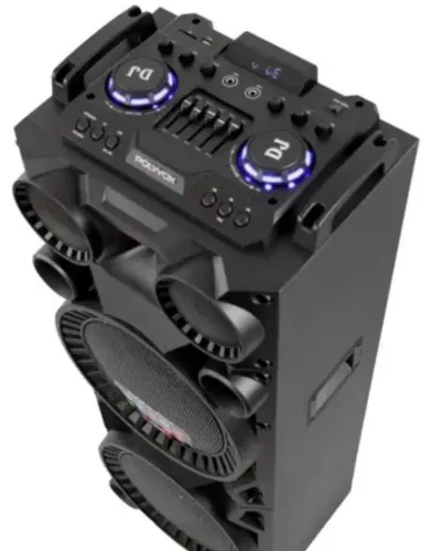 Caixa de som torre polivox xt-1200t 1800w RMS Bluetooth 5.0 efeito DJ