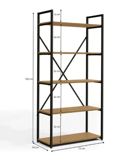 Estante Kappesberg Industrial Freijó 150cm x 72cm