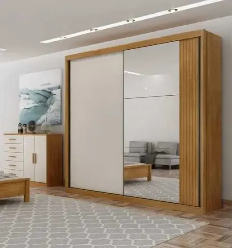 Guarda Roupa Casal com Espelho 100% MDF 2 Portas 4 Gavetas Bravo Direto da fabrica Novo