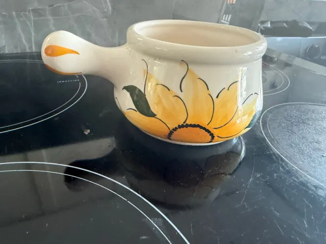 Bowl de Cerâmica com Desenho de Girassol