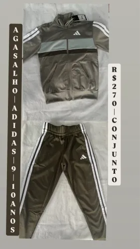 Conjunto Agasalho Infantil Adidas Novo - Original