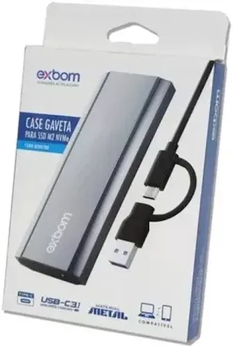 CASE GAVETA PARA SSD M2 NVMe EXBOM