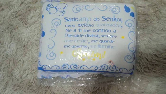 Travesseiro para bebê santo anjo do Senhor