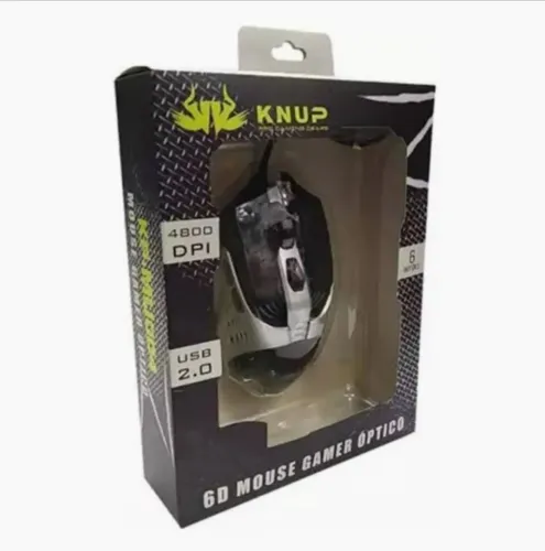 Mouse Gamer Óptico KNUP 6D - 4800 DPI - USB 2.0