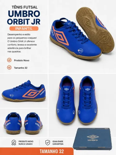 tênis futsal umbro orbit jr infantil 32