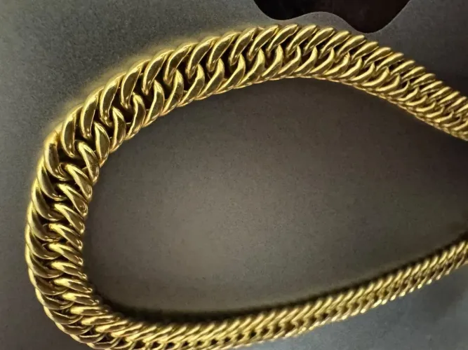 Pulseira Groumet de ouro 18k procedência garantia eterna