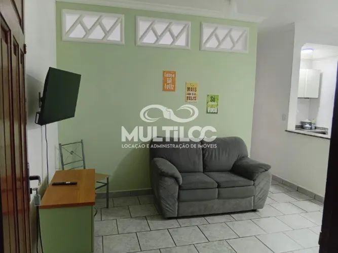Apartamento 1 Dormitório mobiliado para aluguel em Ocian, Praia Grande 38 m² com 1 vaga
