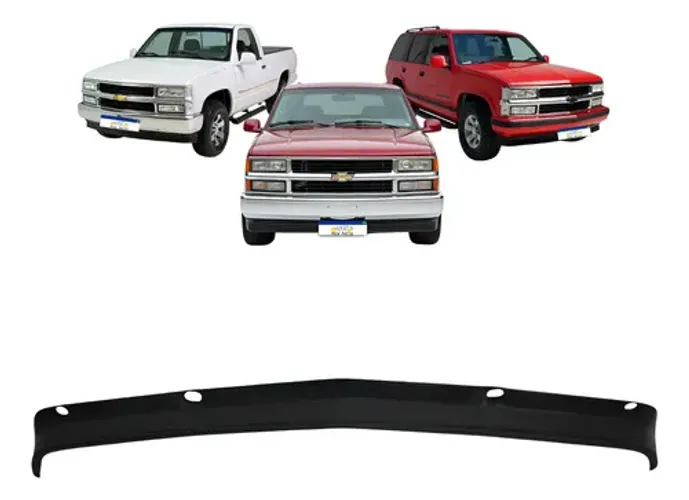Spoiler Parachoque Dianteiro Silverado 1997 1998 1999 A 2004 Preto