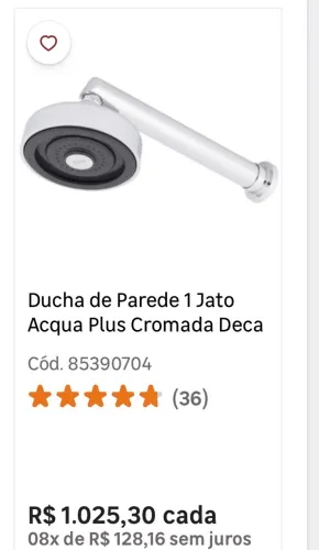 Vendo Duas Duchas - Deca Acqua Plus á Gás 700 reais as duas