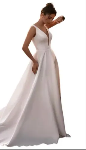 Vestido de noiva NOVO minimalista decotado