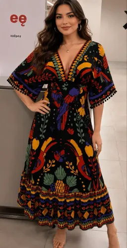 Vestido Farm. Estampa: Revoada da Mata. Tamanho: G, veste M. Usado 1 vez.