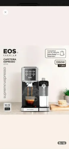 Cafeteira Espresso Eos Latte Italiana Inox 220v
