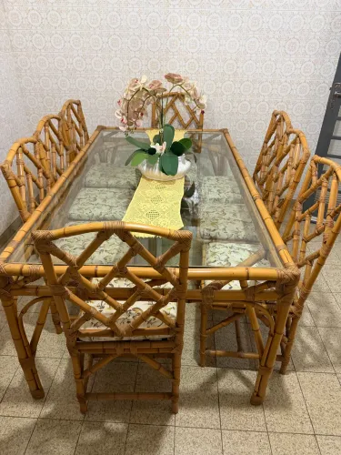 RARIDADE Cj SALA DE JANTAR CANA DA ÍNDIA