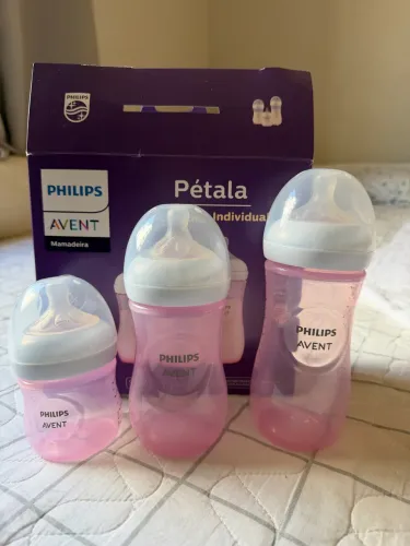 kit 3 Mamadeiras Pétala Philips Avent Rosa