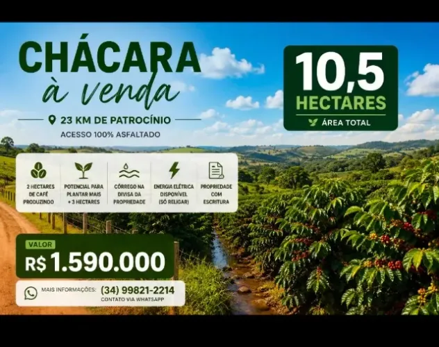 Vende-se chácara a 23 kms de Patrocinio