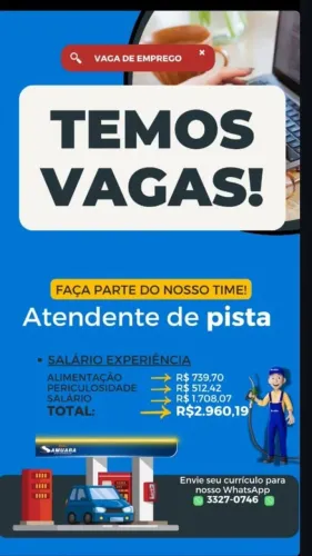 Vaga para atendente de pista/Caixa em Ibiporã