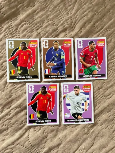 5 FIGURINHAS EXTRA STICKERS LEGENDS COPA DO MUNDO 2026