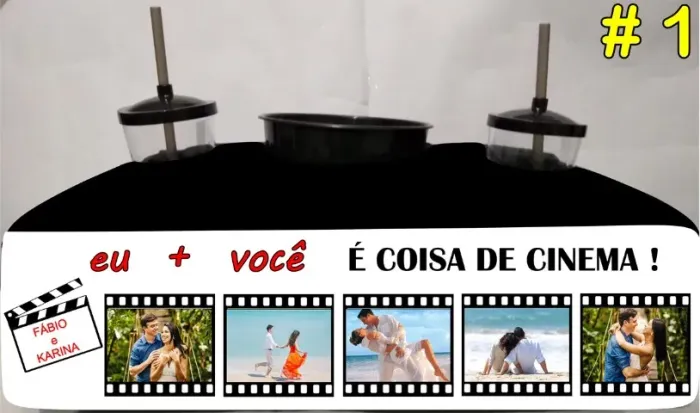 Dia dos Namorados Almofada Pipoca C/ Nome e Foto do Casal