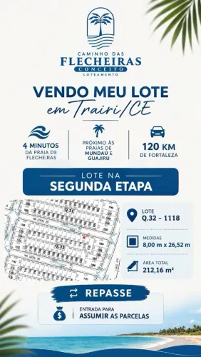 Repasse de lote em Trairi/CE próxima a praia de Flecheiras