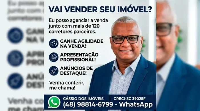 Agenciando à venda do seu Imóvel junto com mais de 120 corretores parceiros.