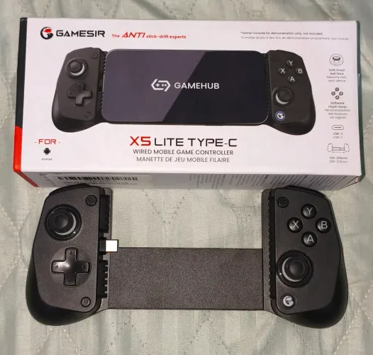 Gamepad GameSir X5 Lite USB-C Android iPhone 15/16 Mobile Hall Effect Turbo Leve Preto