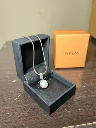 colar vivara pingente soneto prata 925 com pérola e topázios