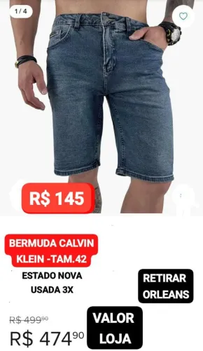 BERMUDA JEANS CALVIN KLEIN