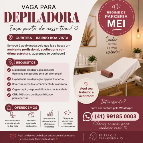 Depiladora/ Manicure / esteticista