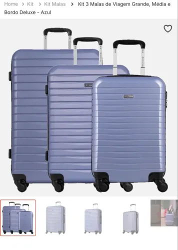Kit 3 Malas Sestini Deluxe Novas Lacradas - Grande, Média e Bordo