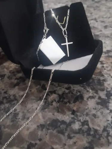 SP LINDA CORRENTE 3X1 PRATA LEGÍTIMA PURA E NOVA! BELA OPÇÃO PARA PRESENTE