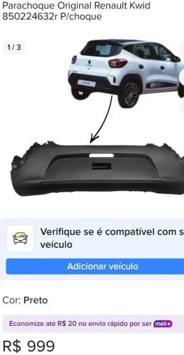 Para-choque traseiro original Renault - Kwid