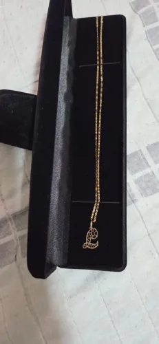 Cordão de Ouro 18k + Pingente Letra L Artesanal 