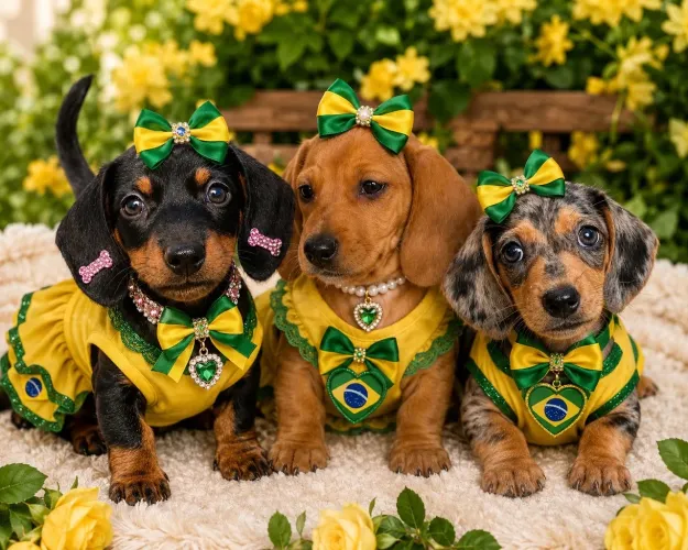 Dachshund mini e kanichen com kit grátis